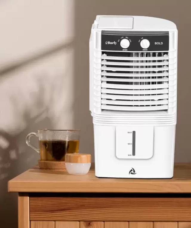 BURLY 10 L Room/Personal Air Cooler  (White, BOLD 10 LTR HC)