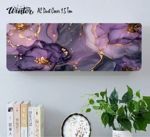 DARSHANAM WORLD Air Conditioner Cover  (Width: 97 cm, Purple)